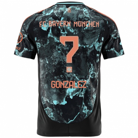 Kandiny Gyermek Gabriel Gonzalez #0 Fekete Idegenbeli Jersey 2024/25 Mez Póló Ing