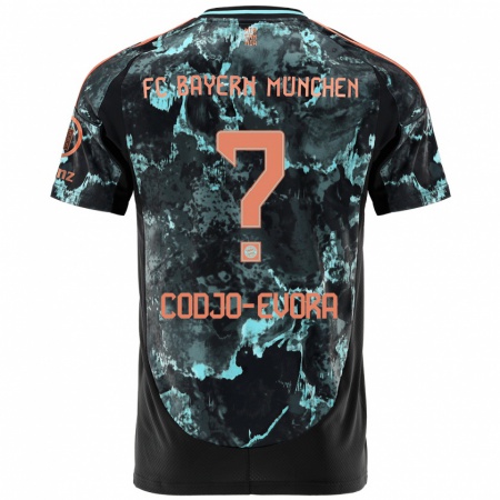 Kandiny Gyermek Noah Codjo-Evora #0 Fekete Idegenbeli Jersey 2024/25 Mez Póló Ing