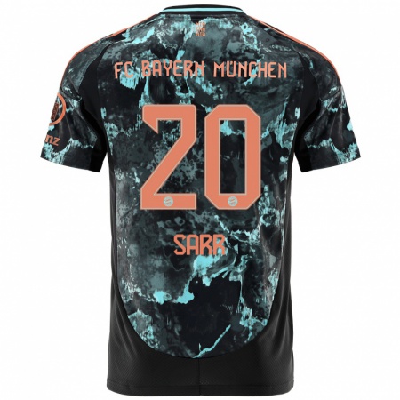 Kandiny Gyermek Bouna Sarr #20 Fekete Idegenbeli Jersey 2024/25 Mez Póló Ing