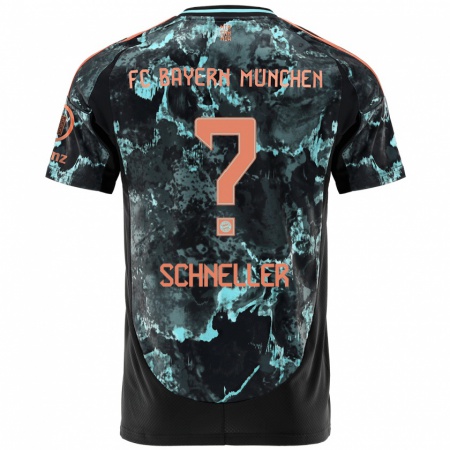 Kandiny Gyermek Lukas Schneller #0 Fekete Idegenbeli Jersey 2024/25 Mez Póló Ing