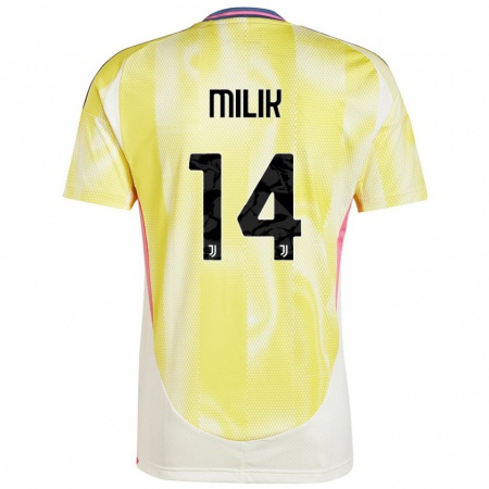 Kandiny Gyermek Arkadiusz Milik #14 Napsárga Idegenbeli Jersey 2024/25 Mez Póló Ing