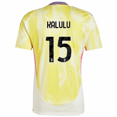 Kandiny Gyermek Pierre Kalulu #15 Napsárga Idegenbeli Jersey 2024/25 Mez Póló Ing