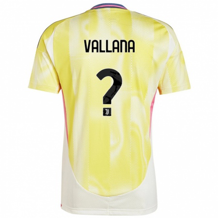 Kandiny Gyermek Edoardo Vallana #0 Napsárga Idegenbeli Jersey 2024/25 Mez Póló Ing