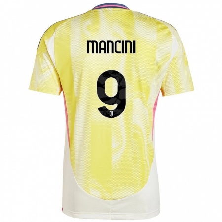 Kandiny Gyermek Tommaso Mancini #9 Napsárga Idegenbeli Jersey 2024/25 Mez Póló Ing