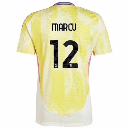 Kandiny Gyermek Alessio Marcu #12 Napsárga Idegenbeli Jersey 2024/25 Mez Póló Ing