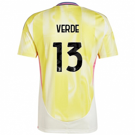 Kandiny Gyermek Francesco Verde #13 Napsárga Idegenbeli Jersey 2024/25 Mez Póló Ing