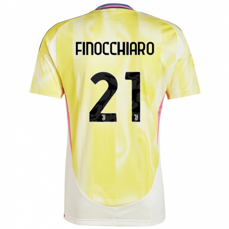 Kandiny Gyermek Gabriele Finocchiaro #21 Napsárga Idegenbeli Jersey 2024/25 Mez Póló Ing