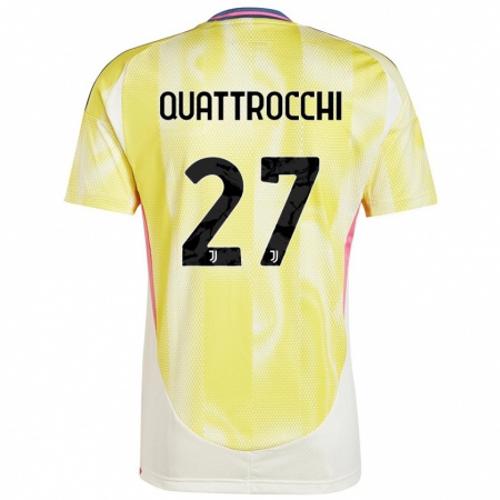 Kandiny Gyermek Juan Ignacio Quattrocchi #27 Napsárga Idegenbeli Jersey 2024/25 Mez Póló Ing