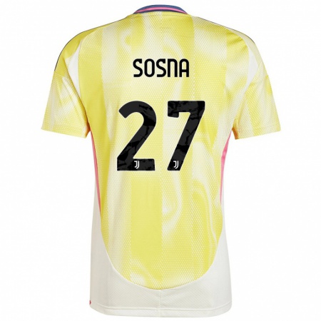 Kandiny Gyermek Adam Sosna #27 Napsárga Idegenbeli Jersey 2024/25 Mez Póló Ing