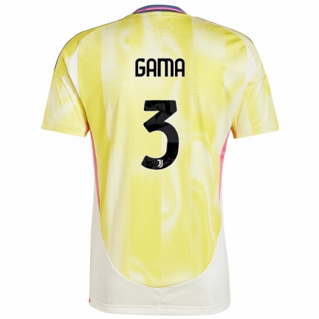 Kandiny Gyermek Sara Gama #3 Napsárga Idegenbeli Jersey 2024/25 Mez Póló Ing