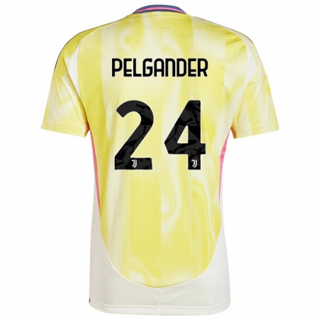 Kandiny Gyermek Elsa Pelgander #24 Napsárga Idegenbeli Jersey 2024/25 Mez Póló Ing