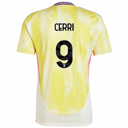 Kandiny Gyermek Leonardo Cerri #9 Napsárga Idegenbeli Jersey 2024/25 Mez Póló Ing