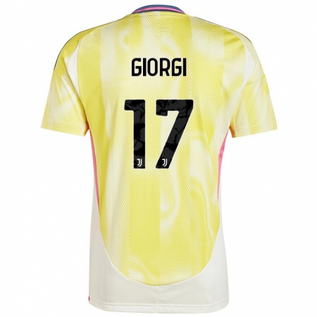 Kandiny Gyermek Lorenzo Giorgi #17 Napsárga Idegenbeli Jersey 2024/25 Mez Póló Ing