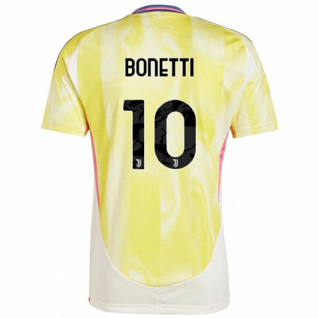 Kandiny Gyermek Andrea Bonetti #10 Napsárga Idegenbeli Jersey 2024/25 Mez Póló Ing