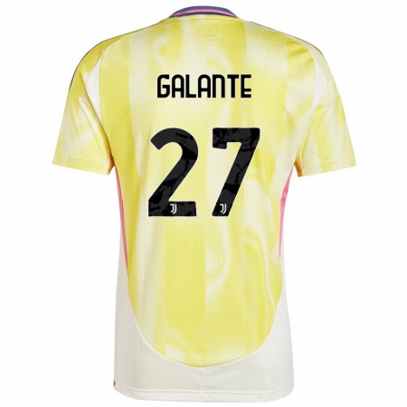 Kandiny Gyermek Tommaso Galante #27 Napsárga Idegenbeli Jersey 2024/25 Mez Póló Ing