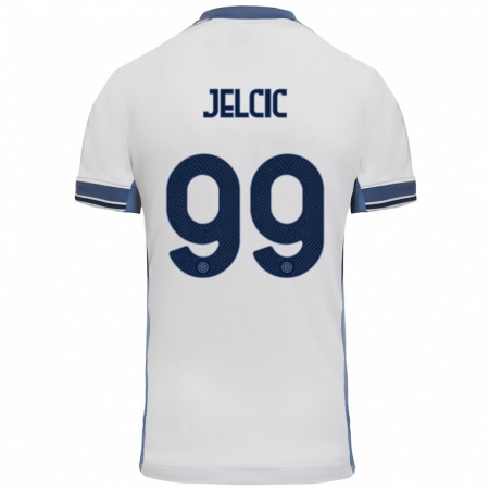 Kandiny Gyermek Maja Jelčić #99 Fehér Szürke Idegenbeli Jersey 2024/25 Mez Póló Ing