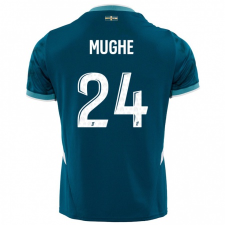 Kandiny Gyermek François Mughe #24 Türkizkék Idegenbeli Jersey 2024/25 Mez Póló Ing