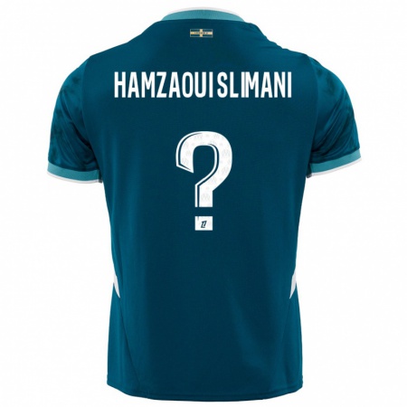 Kandiny Gyermek Hilan Hamzaoui Slimani #0 Türkizkék Idegenbeli Jersey 2024/25 Mez Póló Ing