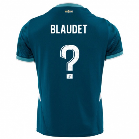 Kandiny Gyermek David Blaudet #0 Türkizkék Idegenbeli Jersey 2024/25 Mez Póló Ing