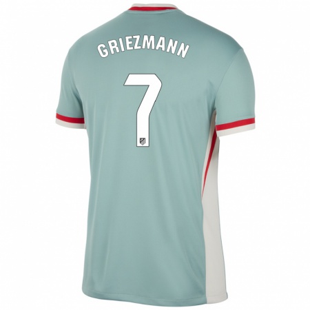 Kandiny Gyermek Antoine Griezmann #7 Világos Bézs Kék Idegenbeli Jersey 2024/25 Mez Póló Ing