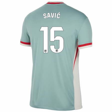 Kandiny Gyermek Stefan Savic #15 Világos Bézs Kék Idegenbeli Jersey 2024/25 Mez Póló Ing