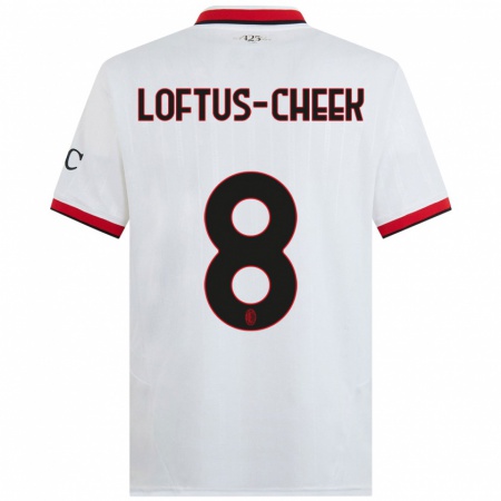 Kandiny Gyermek Ruben Loftus-Cheek #8 Fehér Fekete Piros Idegenbeli Jersey 2024/25 Mez Póló Ing