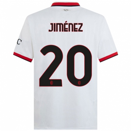 Kandiny Gyermek Álex Jiménez #20 Fehér Fekete Piros Idegenbeli Jersey 2024/25 Mez Póló Ing