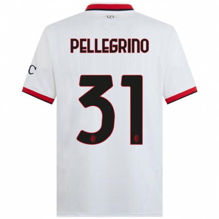 Kandiny Gyermek Marco Pellegrino #31 Fehér Fekete Piros Idegenbeli Jersey 2024/25 Mez Póló Ing