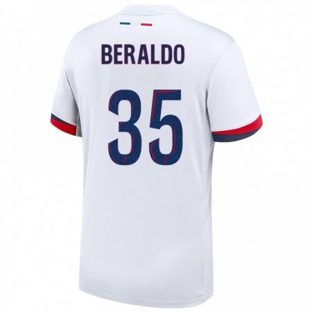 Kandiny Gyermek Lucas Beraldo #35 Fehér Kék Piros Idegenbeli Jersey 2024/25 Mez Póló Ing