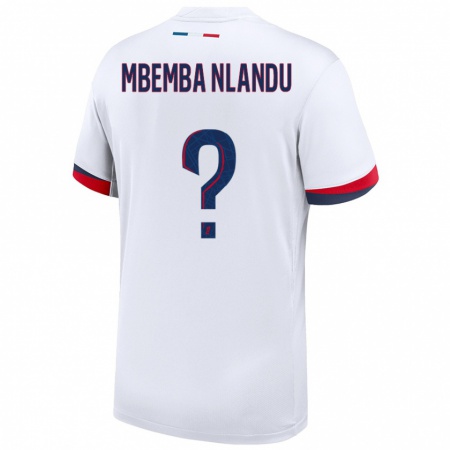 Kandiny Gyermek Emmanuel Mbemba Nlandu #0 Fehér Kék Piros Idegenbeli Jersey 2024/25 Mez Póló Ing