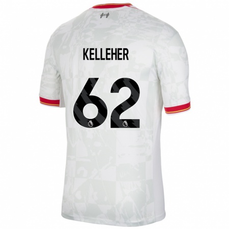 Kandiny Gyermek Caoimhín Kelleher #62 Fehér Piros Fekete Harmadik Számú Jersey 2024/25 Mez Póló Ing