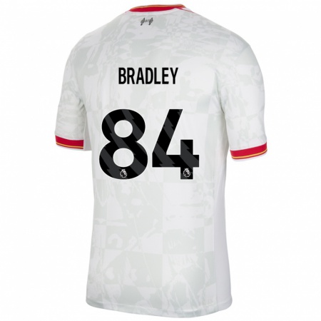 Kandiny Gyermek Conor Bradley #84 Fehér Piros Fekete Harmadik Számú Jersey 2024/25 Mez Póló Ing