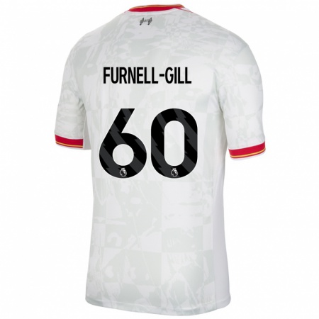 Kandiny Gyermek Luca Furnell-Gill #60 Fehér Piros Fekete Harmadik Számú Jersey 2024/25 Mez Póló Ing