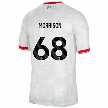 Kandiny Gyermek Kieran Morrison #68 Fehér Piros Fekete Harmadik Számú Jersey 2024/25 Mez Póló Ing