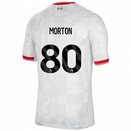 Kandiny Gyermek Tyler Morton #80 Fehér Piros Fekete Harmadik Számú Jersey 2024/25 Mez Póló Ing