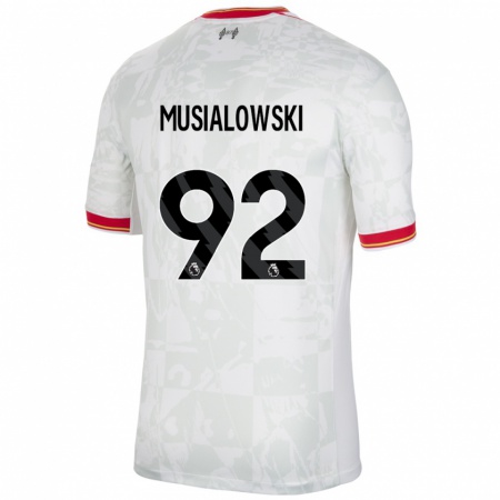 Kandiny Gyermek Mateusz Musialowski #92 Fehér Piros Fekete Harmadik Számú Jersey 2024/25 Mez Póló Ing