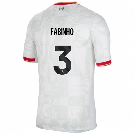 Kandiny Gyermek Fabinho #3 Fehér Piros Fekete Harmadik Számú Jersey 2024/25 Mez Póló Ing