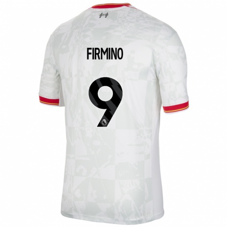 Kandiny Gyermek Roberto Firmino #9 Fehér Piros Fekete Harmadik Számú Jersey 2024/25 Mez Póló Ing