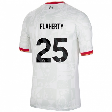 Kandiny Gyermek Gilly Flaherty #25 Fehér Piros Fekete Harmadik Számú Jersey 2024/25 Mez Póló Ing