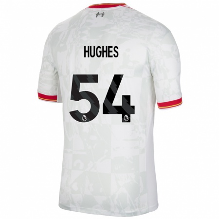 Kandiny Gyermek Liam Hughes #54 Fehér Piros Fekete Harmadik Számú Jersey 2024/25 Mez Póló Ing