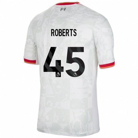 Kandiny Gyermek Iwan Roberts #45 Fehér Piros Fekete Harmadik Számú Jersey 2024/25 Mez Póló Ing