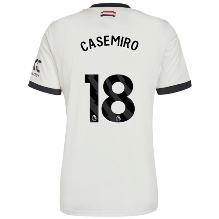 Kandiny Gyermek Casemiro #18 Törtfehér Harmadik Számú Jersey 2024/25 Mez Póló Ing