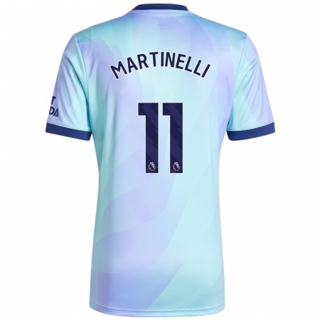 Kandiny Gyermek Gabriel Martinelli #11 Aqua Harmadik Számú Jersey 2024/25 Mez Póló Ing