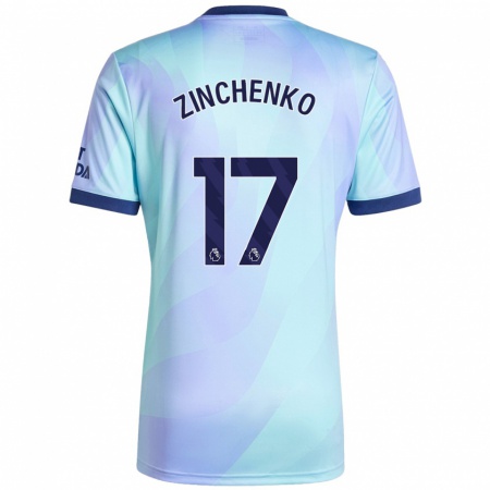 Kandiny Gyermek Oleksandr Zinchenko #17 Aqua Harmadik Számú Jersey 2024/25 Mez Póló Ing