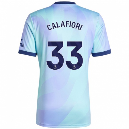 Kandiny Gyermek Riccardo Calafiori #33 Aqua Harmadik Számú Jersey 2024/25 Mez Póló Ing