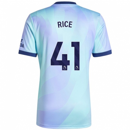 Kandiny Gyermek Declan Rice #41 Aqua Harmadik Számú Jersey 2024/25 Mez Póló Ing