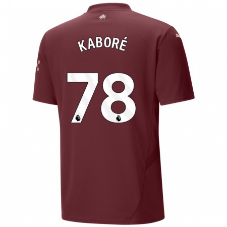 Kandiny Gyermek Issa Kaboré #78 Gesztenyebarna Harmadik Számú Jersey 2024/25 Mez Póló Ing