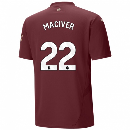 Kandiny Gyermek Sandy Maciver #22 Gesztenyebarna Harmadik Számú Jersey 2024/25 Mez Póló Ing