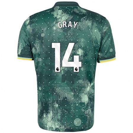 Kandiny Gyermek Archie Gray #14 Menta Zöld Harmadik Számú Jersey 2024/25 Mez Póló Ing