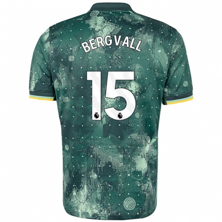 Kandiny Gyermek Lucas Bergvall #15 Menta Zöld Harmadik Számú Jersey 2024/25 Mez Póló Ing